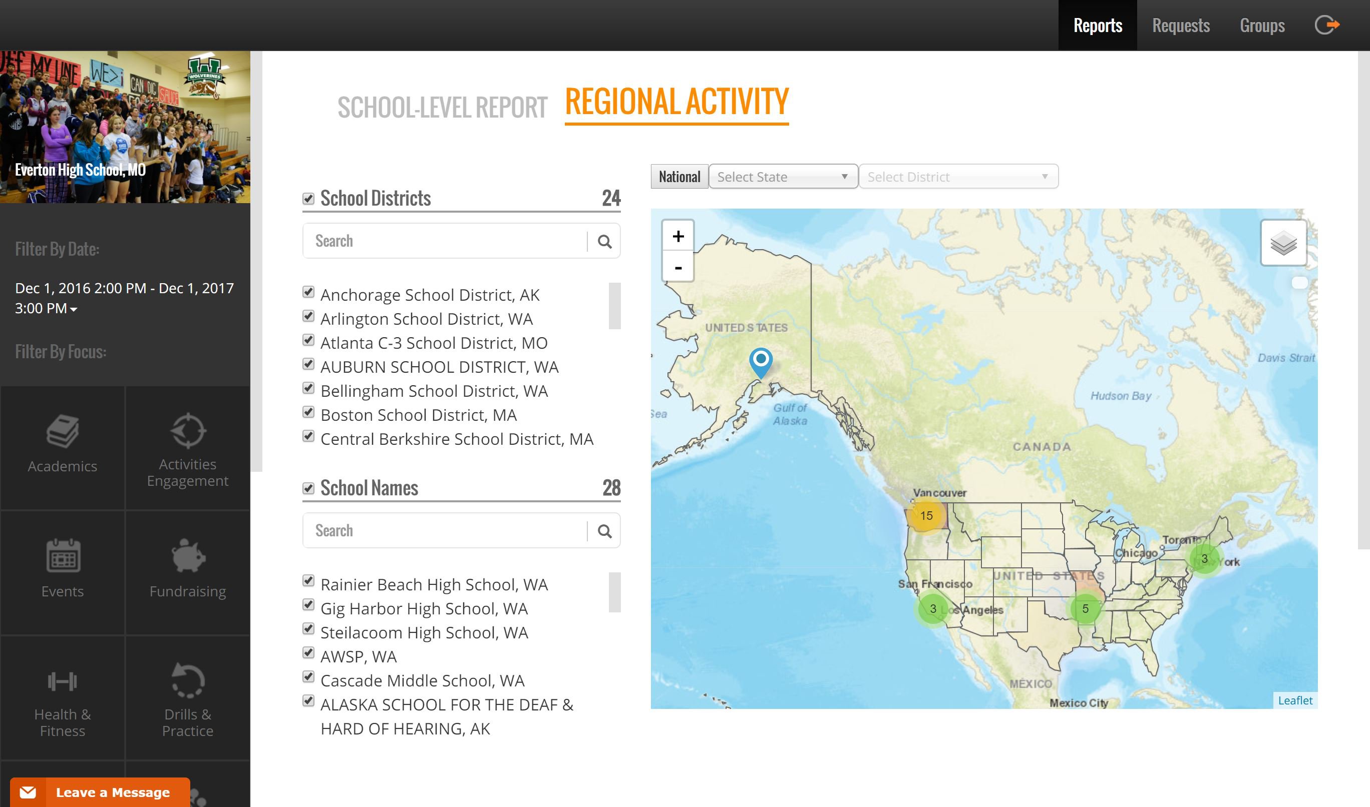 Real-time Viewing of Regional and National Best Practices